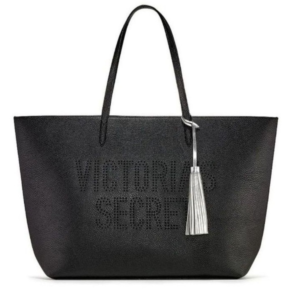 Victoria’s Secret 2019 Black Perforated Faux Leather Tote